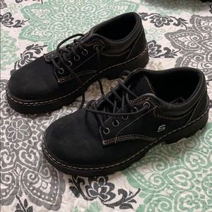 Worn only once! Skechers brand black shoes